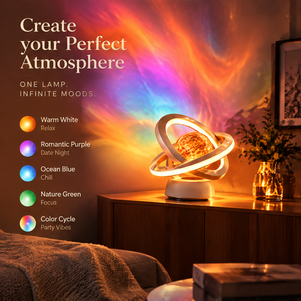 Orbit Planet Ring Lamp – 16-Million Color Dimmable Night Light