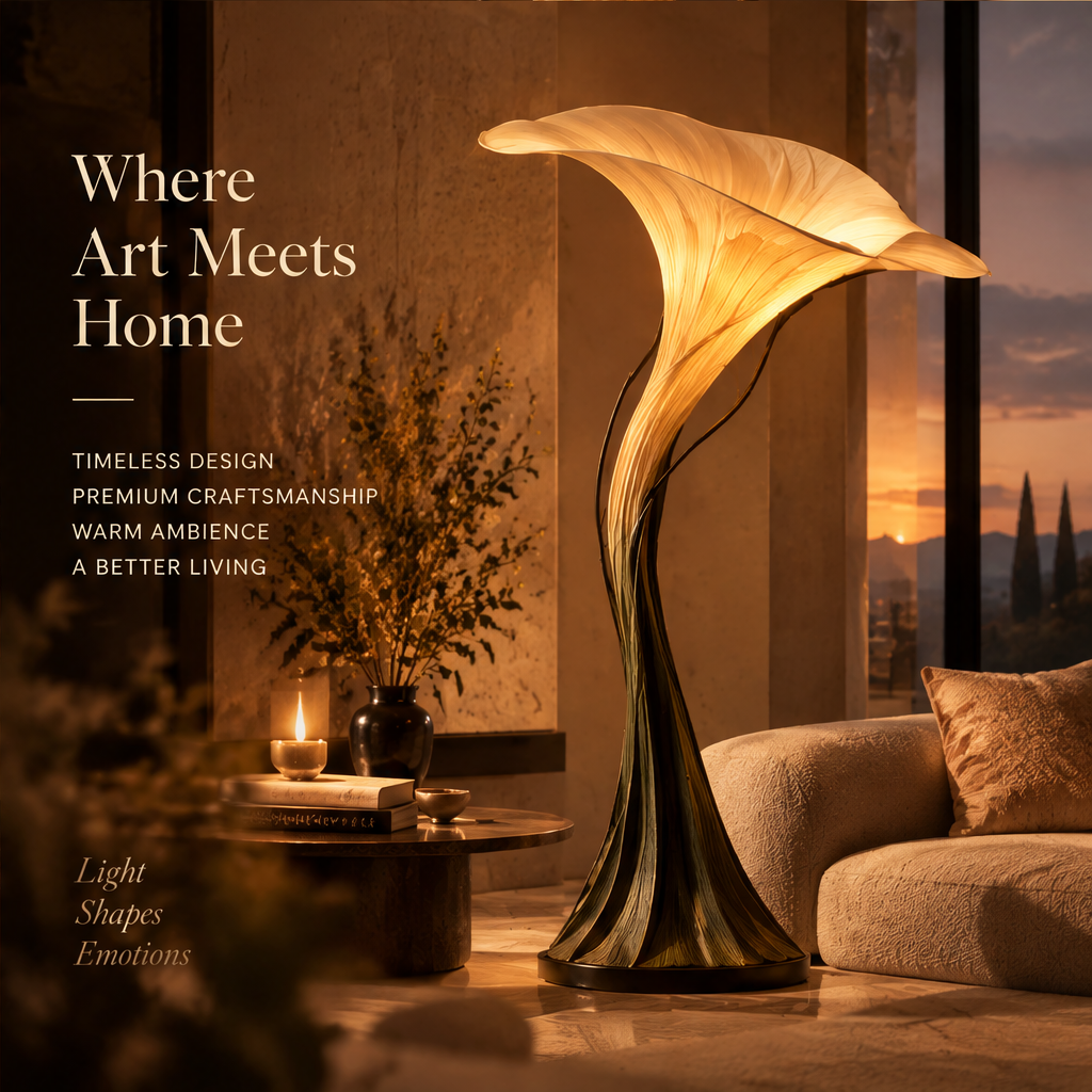 Sculptural Floral Floor Lamp – Warm Ambient Art Light