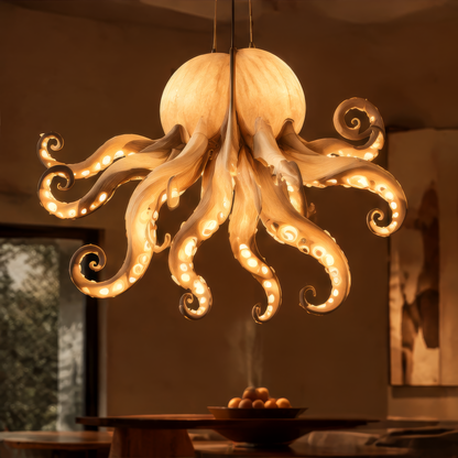 Sculptural Octopus Chandelier – Warm Ambient Pendant Light