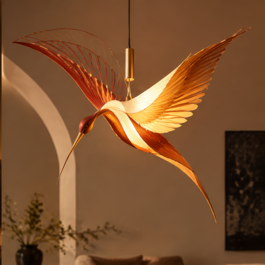 Hummingbird Pendant Lamp – Sculptural Feather-Wing Ceiling Light