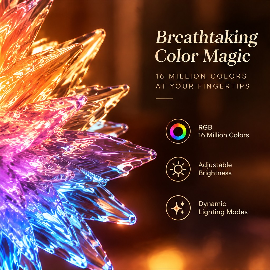 Crystal Starburst RGB Lamp – 16 Million Color Touch Control Night Light