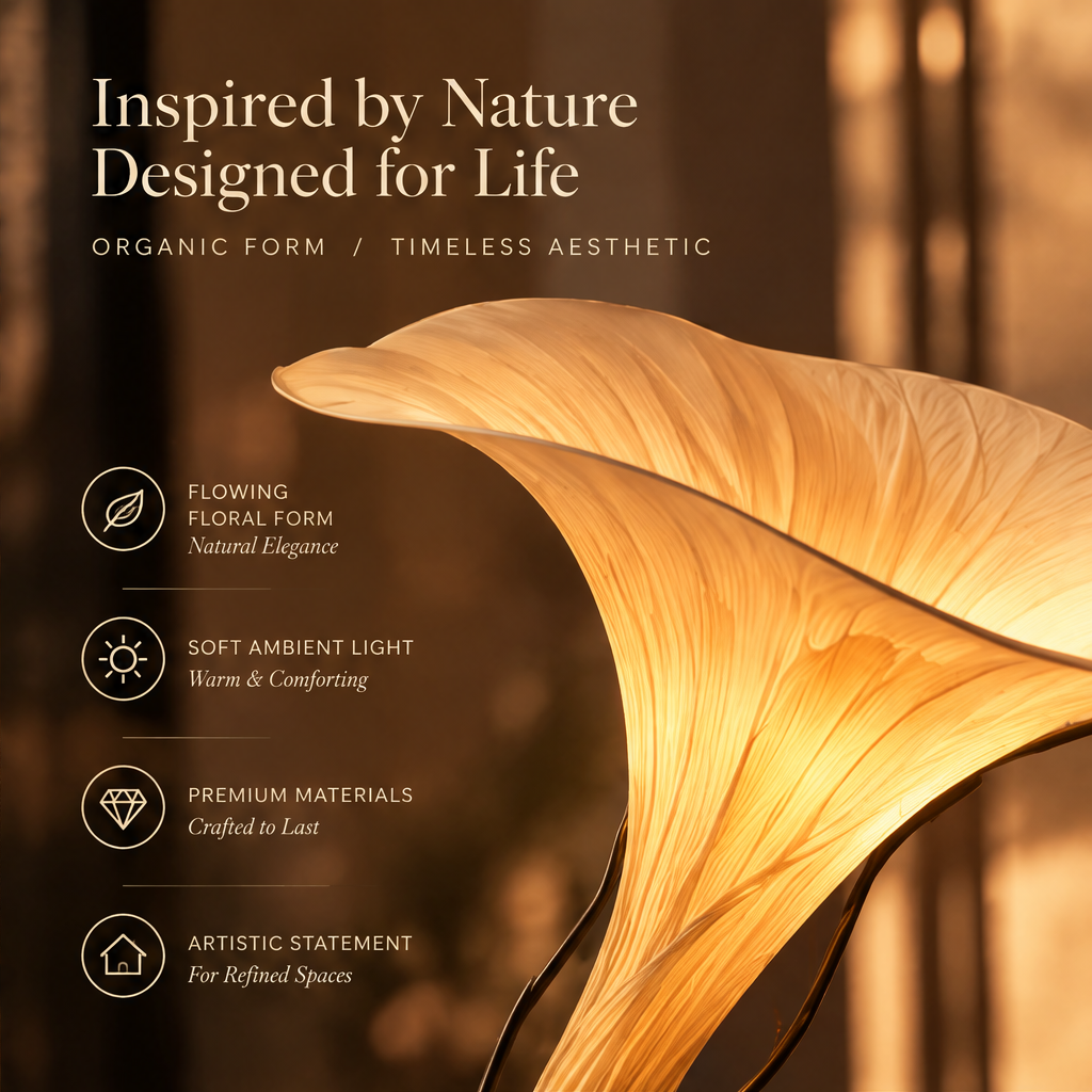 Sculptural Floral Floor Lamp – Warm Ambient Art Light