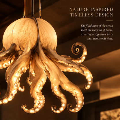 Sculptural Octopus Chandelier – Warm Ambient Pendant Light