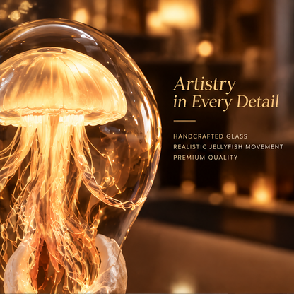Jellyfish Glass Lamp – Handcrafted 7-Color Ambient Night Light