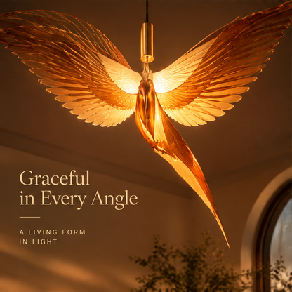 Hummingbird Pendant Lamp – Sculptural Feather-Wing Ceiling Light