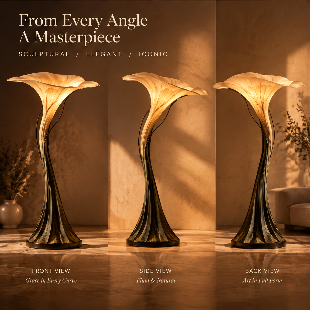 Sculptural Floral Floor Lamp – Warm Ambient Art Light