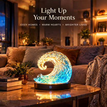 Ocean Wave Acrylic Lamp – 9-Color Touch Control Night Light