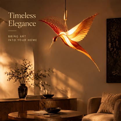 Hummingbird Pendant Lamp – Sculptural Feather-Wing Ceiling Light